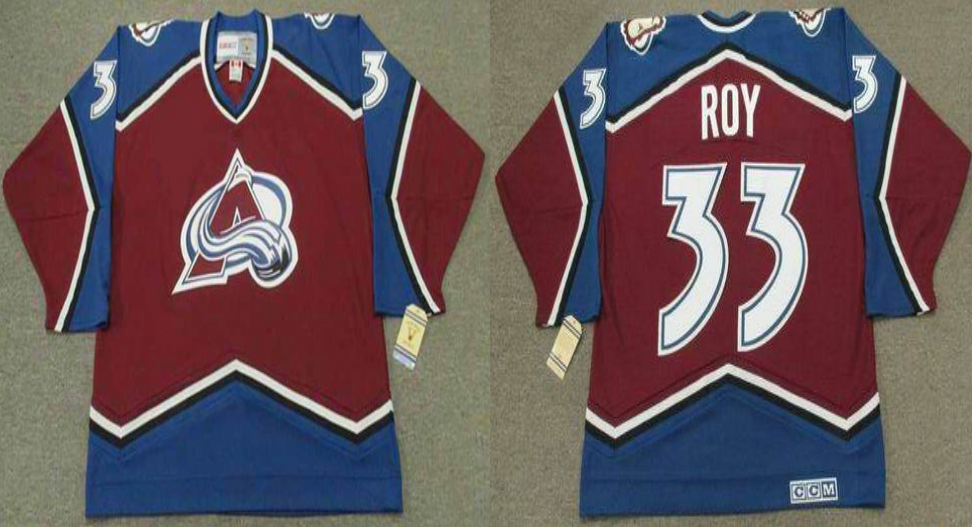 2019 Men Colorado Avalanche 33 Roy red CCM NHL jerseys